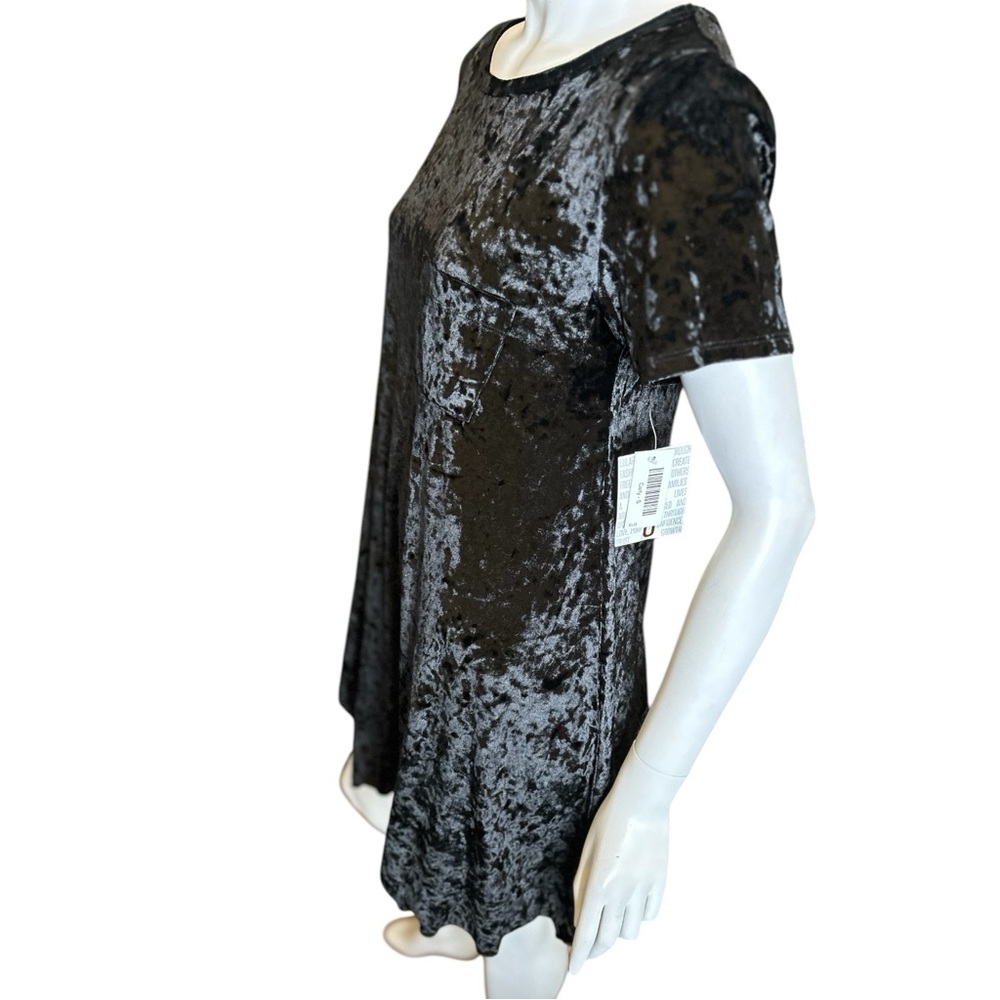 NWT LuLaRoe Women’s Small Black Crushed Velvet Dress - Picture 4 of 12